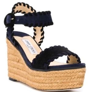 Jimmy Choo Abigail Wedges-navy blue/black